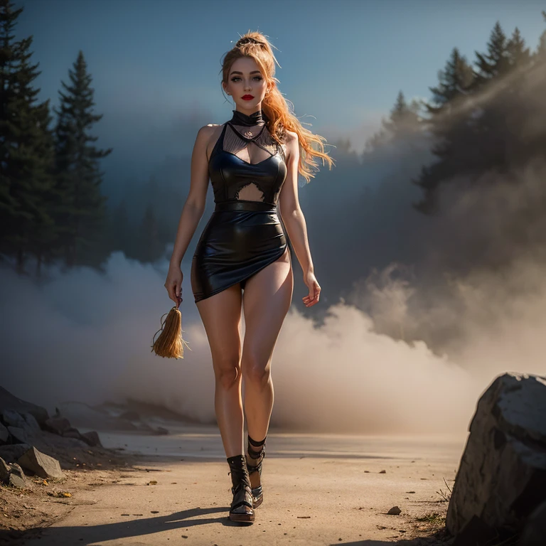 Hyperrealistic photography of two kissing 30-year-old women smeared with mud, Lena Meyer Landrut, dancing pise, escaped, ), maid, underbust corset, ruffles, tulle skirt smeared with mud, high heels sandals smeared with mud, the entire body, red curly hair and clothes are smeared with mud, high quality, realistic lighting, center of the image, hourglass proportions, 8k, HDR, BDSM, medium chest size,  long legs, toned, professional photography of a woman, natural skin texture smeared with a lot of mud, 4K textures, Adobe Lightroom, Photolab, HDR, intricate, elegant, very detailed, sharp focus, insane details, intricate details, hyper-detailed, bright cinema light, outdoor atmosphere, chin pulled up, (exposed belly: 1.8), (long-distance), dominant facial expression