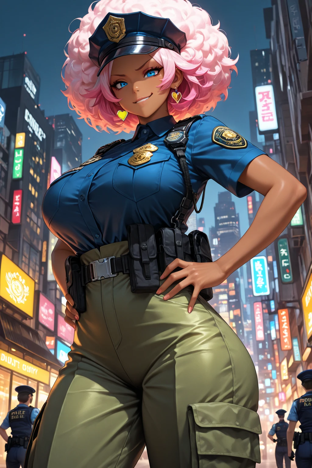masterpiece, best quality, highly detailed, cowboy shot, portrait, text that says "do not cross"
harem, police woman, ?????????????, petite, white jacket, (beltbra:1.2),(caution tape:1.3), deep skin, ?????????????, 
BREAK
city, alleyway, red_and_blue_lights, (police_car:1.2), siren, crime_scene, night, dark theme,  ty), (clouds), add_detail:1, hair over eyes, hair over one eye, gigantic ?????, ????, hyper largest_???????!! with the type of ?????_melons, wide ????, huge ???, thick legs, thick thighs