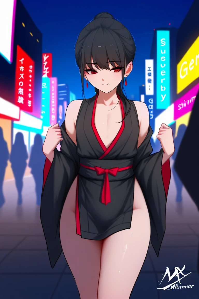 yorbriar, yor briar, black hair, (red eyes:1.5), earrings, white hairband, hairband, sidelocks,hair bun
BREAK black bikini , big breasts, wide hips , milf body ,((( crowded public , everyone looking))) , embarassed 
BREAK outdoors, city, sky, sun, clouds,
BREAK looking at viewer, (cowboy shot:1.5),
BREAK (masterpiece:1.2), best quality, high resolution, unity 8k wallpaper, (illustration:0.8), (beautiful detailed eyes:1.6), extremely detailed face, perfect lighting, extremely detailed CG, (perfect hands, perfect ???????),