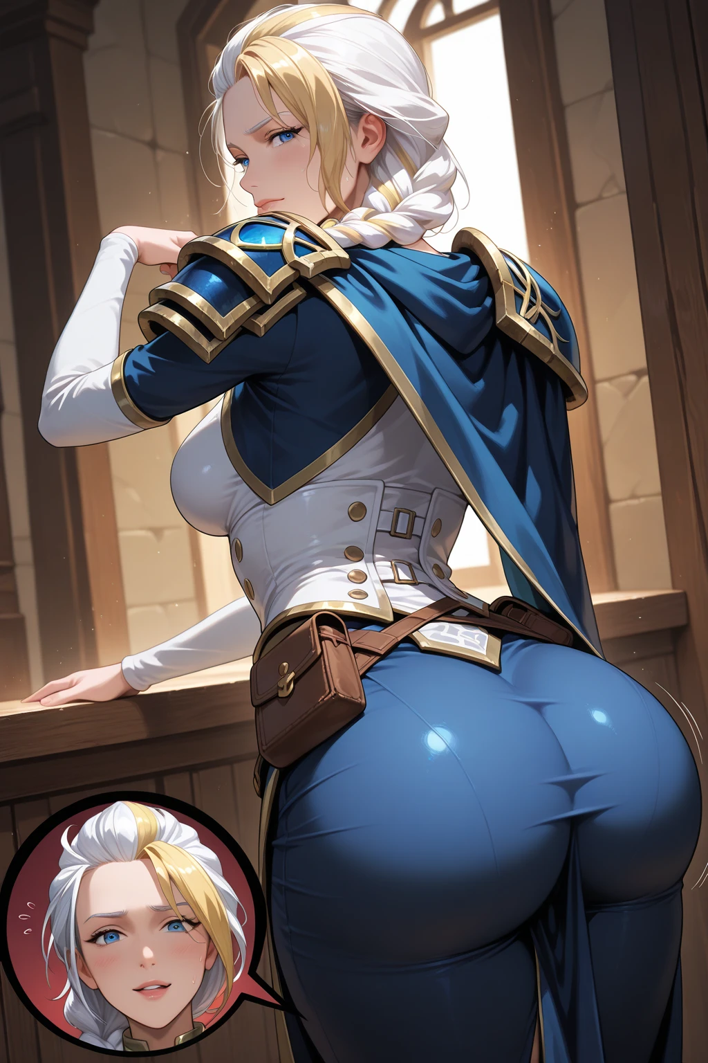 a medieval girl showing her ass,