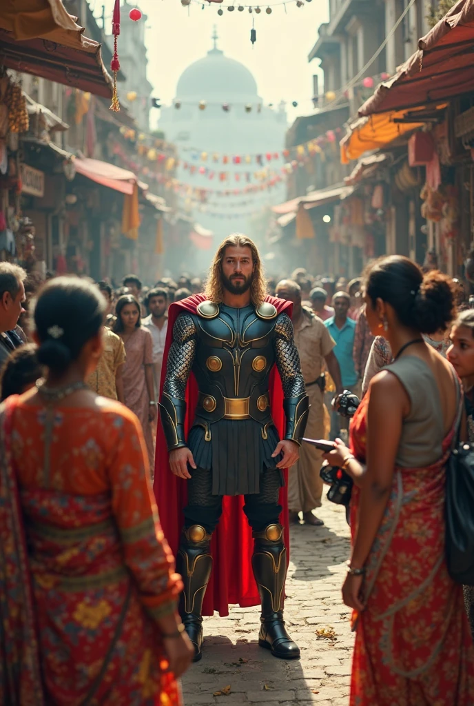 Charminar ke chudi bazar me Thor aur hulk .iron man hijab bhejte huwe aur unke pass kharidne ke liye aiswarya rai aur Katrina kaif ruke huwe