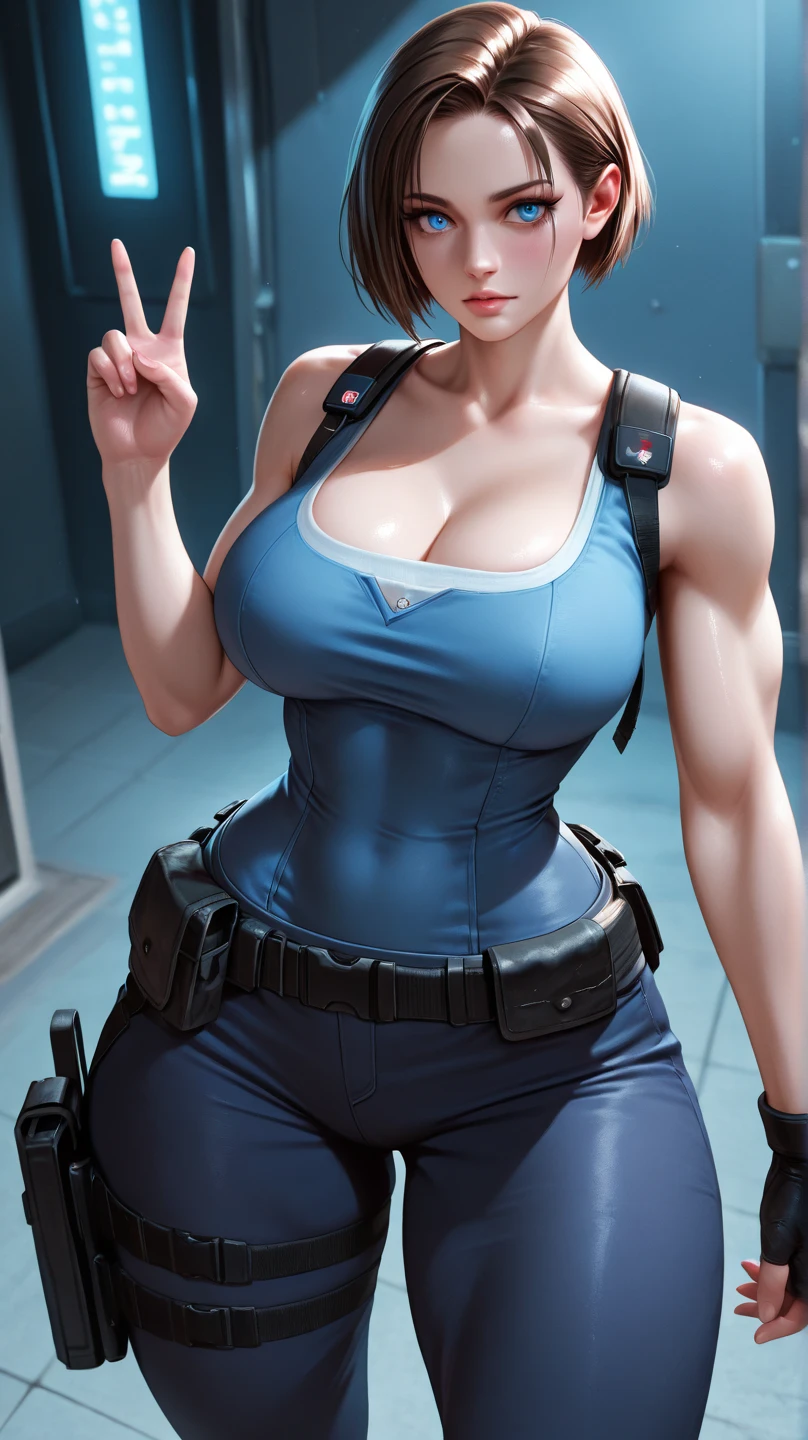 Scarlett Johansson big boobs in Jill Valentine cosplay hottest