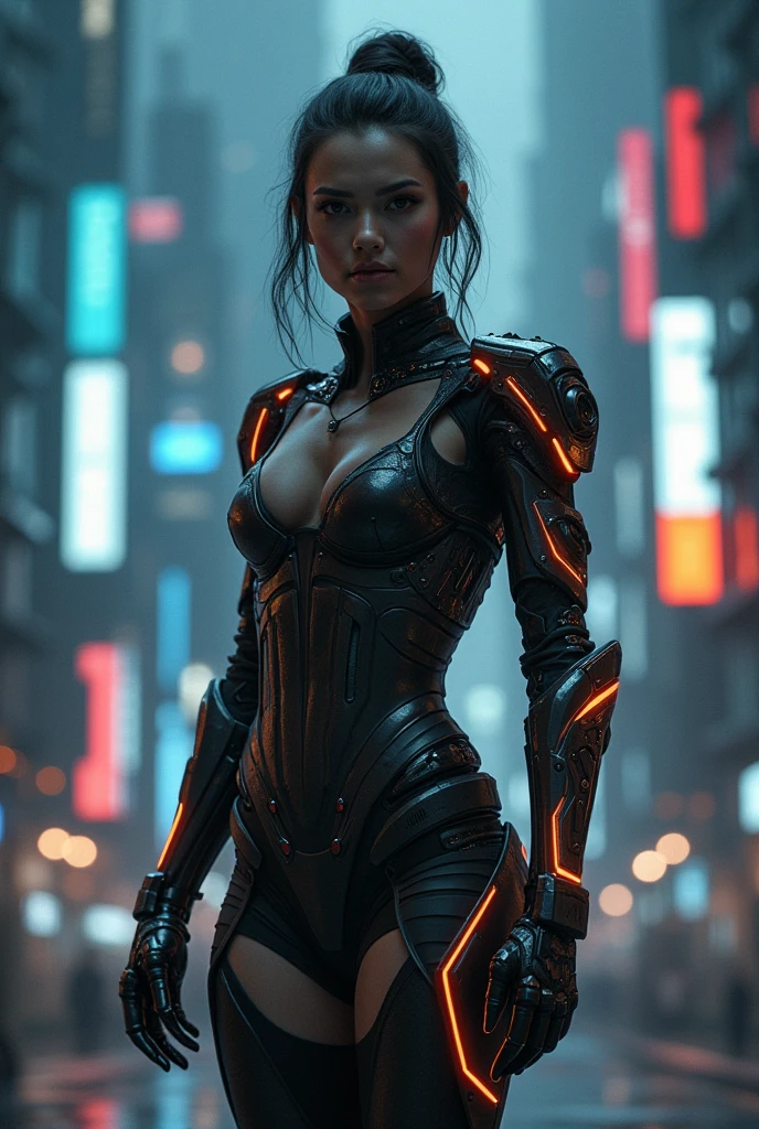 Ninja woman with huge breasts and thighs