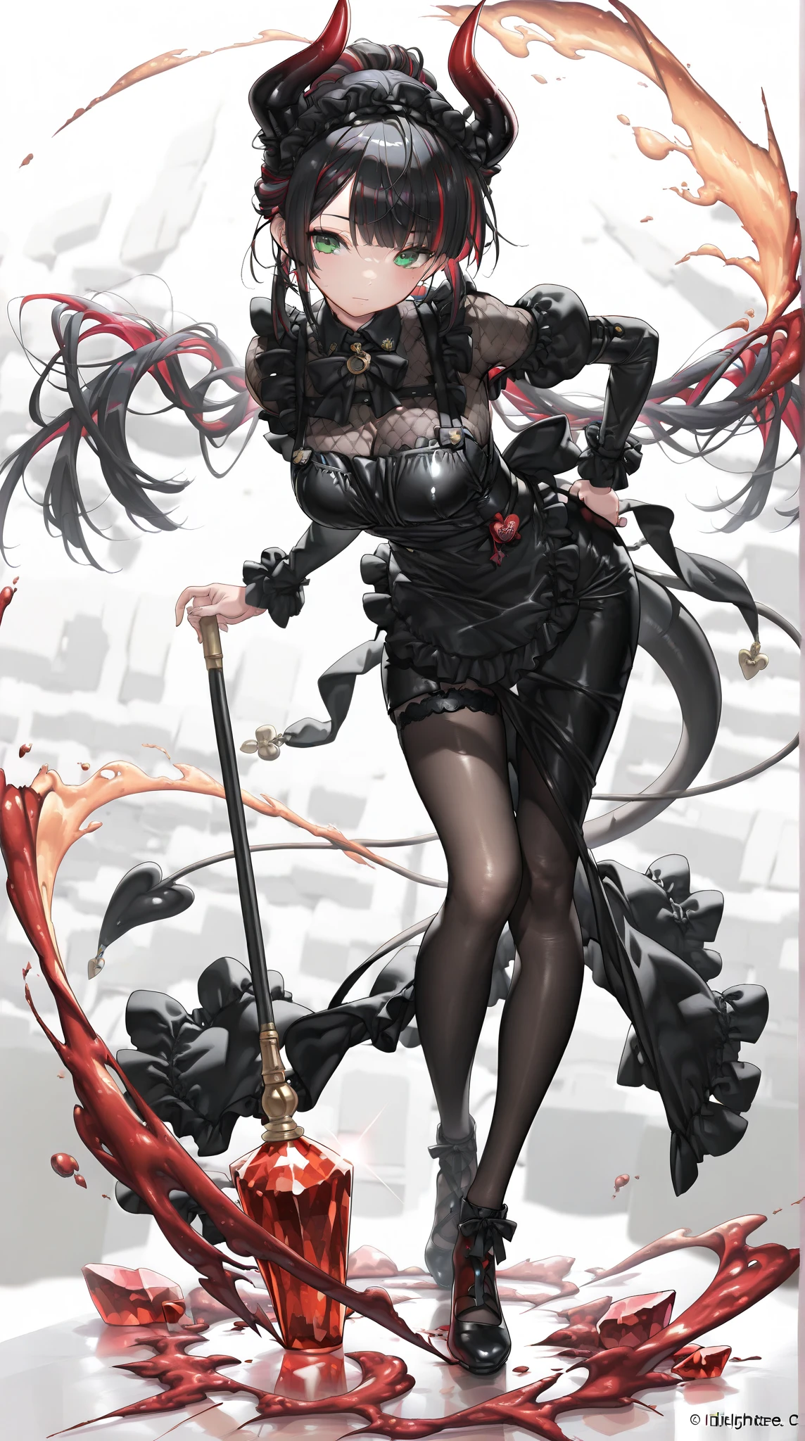 <lora:siki-000018:0.8> siki,, ultra detailed, masterpiece, best quality, aesthetic, detailed,, solo, seductive smile, red lips,
1girl, purple eyes, red hair, blunt bangs, medium breasts, <lora:hair_rings:1> low hair rings, <lora:EllaNyan:1>,, taut clothes, choker, bandeau, elbow gloves, taut shorts, lowleg shorts, navel, groin tendon, belt, patterned legwear, pantyhose, (pantyhose under shorts:1.2), high heel boots,
