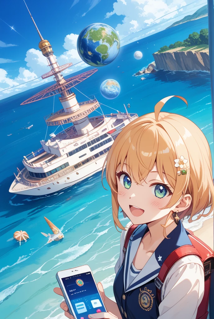 (tiny boats from sky view in front of a giantess breasts: 1.2), (a tiny boat on a tiny ocean in front of the breasts of a giantess: 1.2), a giantess looming over a tiny boats on a tiny ocean, (blue sky background: 1.4), foreshortening, pink sea bra, blue hair, green eyes, (closeup underboob and face: 1.2), (giantess:1.2), collarbone, (:o:1.1), (blushing:1.2), (surprised:1.2), exclamation mark, (>:D), bare shoulders, collarbone, (foreshortening:1.2), girl standing above water, (ocean sea: 1.2), (tiny boats:1.2), (foreshortening:1.4), very detailed, beautiful, professionally drawn, (perfect beautiful skin), (huge breasts with nipples: 1.2), (mature woman: 1.5), (shocked:1.3), navel, (crowds:1.6), (people from afar in a boat: 1.3), splashes