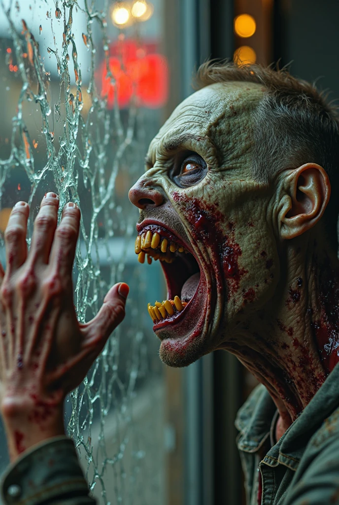 (masterpiece, best quality:1.2), ((RAW photo, Best quality)), (Realistic, photo-realistic:1.2) a evil zombie, blond, hottinig, horror, creepy, night, ((White eyes)). Horror, creepy, night, (((White eyes))), angry. ((( Exposed brain))), ((Pale or greenish skin)), wounds, empty eyes, torn clothes, slow movements, guttural noises, aggressive and cannibalistic behavior. Cinematic lighting.