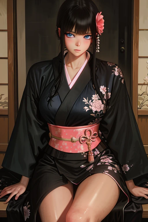 Obra maestra, absurdos, Hinata Hyuga, 1girl, solamente,hembra madura, Correa de espagueti,Mini falda de cintura alta, While looking at the camera, (falling petals), perfect composition, Labios detallados, Cara hermosa, body propotion, sonrojarse, (labios rosados), Cabello largo, purple eyes, mirada suave, super-realistic, Detallado, photo session, Rostro y cuerpo realistas, Cuerpo de detalle, sexual expression, seductor,