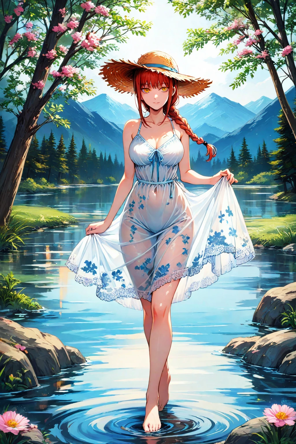 (tmasterpiece:1.2), Best quality at best, Beautiful pictures of fisherwomen, ginger  hair, aged 40, Wear a raincoat,  (On fishing boats:1.3),  dark cloude, Photoactual, Hyperactual, the ultra-detailed, analogue style, hip is cocked, modest, low chest, Delicate skin, Matte skin, gentlesoftlighting, sub surface scattering, actual, heavy shadow, tmasterpiece, Best quality at best, ultra actual, 8K, the golden ratio, iintricate, high detal, Film photography, soft focus