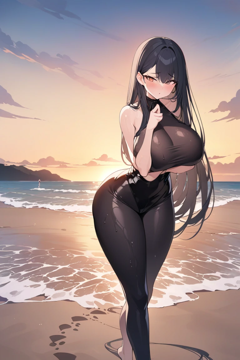 (Masterpiece, Best quality:1.4), (modern times), 1girll, Solo, angle of view, sfv, Stunning girlfriend, (standing:1.1), Dynamic pose, (Black oversized sweater, knitted sweater:1.4), (Tight Yoga Pants,dark grey yoga pants:1.4),long Brond Hair,By bangs,round shaped face,Elegant face,beauitful face,High detail face,Highly detailed skin,skin pore,sub surface scattering,(Blue eye details),realistic pupil,crisp breasts,A loving smile,looking at viewert,full blush,'s plump lips,at centre,the city street,Sunnyday, ventania, detailed back ground, depth of fields, atmosphric perspective, Volumetriclighting, Clear focus, absurd res, Realistic proportions, Good anatomy, (realisticlying, Hyper-realistic:1.4), 16K HD,