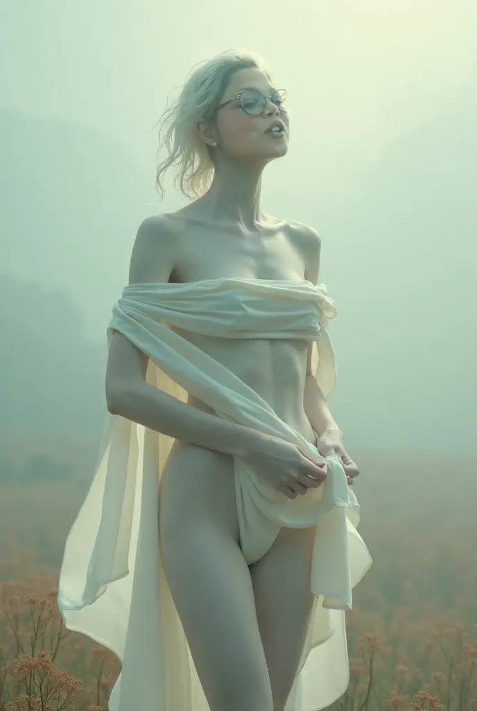 (old color photo) of young woman,bound, (bandages), white hair, analog style, modelshoot style, 35mm, vignette, intricate detail, film grain, portra, (sunset:0.9), <lora:ConceptCostumeMummyBondage_v1:1>