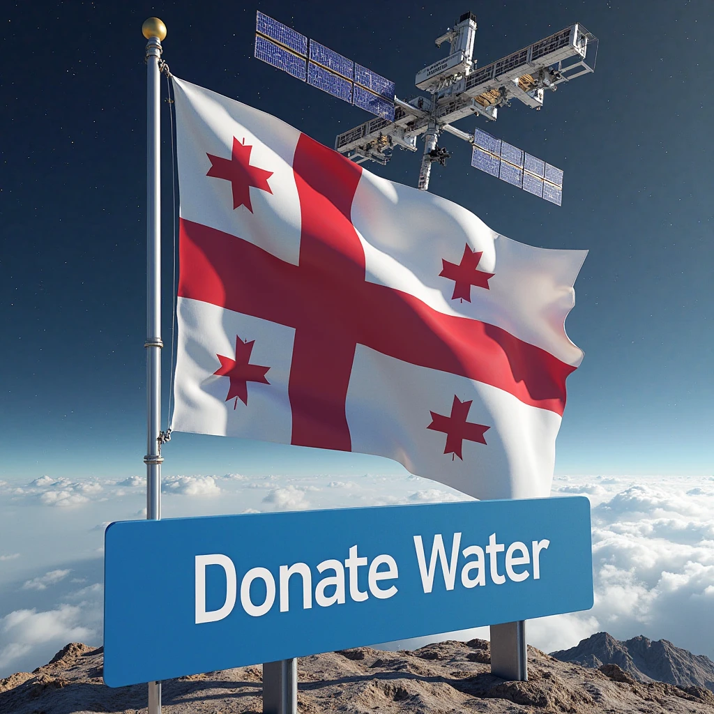US bandera in the form of a large drop of water, a tear.