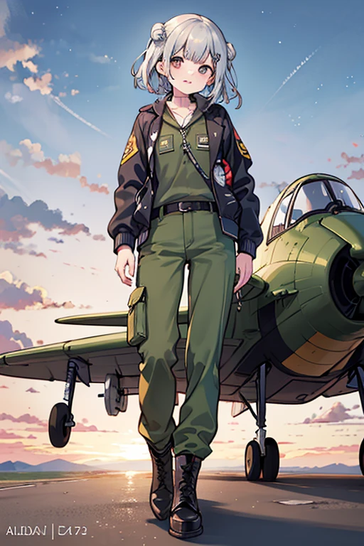 ((Table t○p, highest quality, Hi-Res Lucifer,Anime Screen Capture、Pixel Perfect, 8k、Browsing Caution、)))、Perfect 、Miyu Kato、(((Maintenance Staff、Chubby、Big Breasts、Wide Hips、Wide Hips、Thick thighs、Being restrained、Hands on Hips)))、(((short hair、Long sideburns、Single Braid Ponytail、Brown Hair)))、(((White T-shirt、Green Cargo Pants)))、Black baseball cap、Brown gloves、Sweat,(Green Eyes)、 ((Grin、blush))、(Dark Concrete Floor)　　Anime girl with a baseball bat and helmet, :14 Frankl + jet radio, :14 Frankl + Akira, Pilot Girl, flkl, mechanized valkyrie girl, Jet Set Radio Station, jet dial radio, Akira artstyle, Akira moto, Impressive and detailed art style, Kauchert Kents, portrait anime space cadet girl, headquarters, profile, orange background，((13 year old girl)), (((slim, thin waist, thin thighs, thin arms)))  Modest outfit, remote shot, detailed beautiful delicate face, detailed beautiful delicate eyes, perfect  proportions, high-definition skin, fine skin, four-inch best ratio. With one thumb, a masterpiece, highly detailed, realistic, (World War II German general uniform reference : 1.8), the highest face resolution, adult, modestly dressed woman, dressed entirely, ( small, black hair, black straight bangs, super fine braids, straight bangs, red glasses, dark green eyes), future, science fiction, fighter plane, standing On the landing of a fighter plane, the government agency, a deep intelligent personality, a calm expression, a respectful face, a war, a fighter plane  (La mejor calidad:1.1), (Obra maestra:1.4), (absurdos:1.0), retrato, primer plano,1girl, Marinero Urano, KizukiAi, Mujer madura, small breasts, aqua eyes, cabello rubio, Uniforme Sailor Senshi, Collar de marinero, arco de pecho, Arco trasero, Falda suplicante, Guantes blancos de codo, Acostado boca abajo, en el suelo, con el trasero en alto, mostrando el culo de espaldas, without looking back