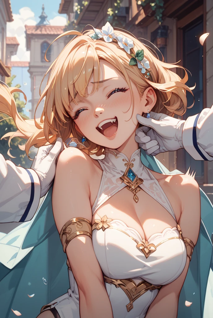 1 Girl、solo、skinny,Black Choker,Earrings,Big cleavage、Off-the-shoulder tight sweater mini dress,Accurate and detailed human body、
From head to toe、
Cute pose、(((Open your mouth))), Heavy breathing , (aheghentai face:1.5),
Blonde pixie short hair、
(((Accurate 5-finger)))、Accurate human body、The perfect human body、((Captivating smile )