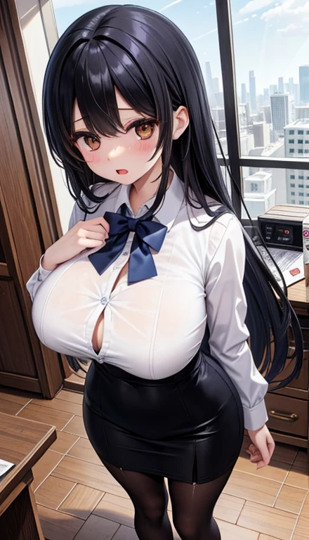 1 lady,12 years old,dark hair,Beautiful ponytail hairstyle, (high waist skirt:1.3),, (White shirt:1.3), (Double breasted,underbust:1.2), short sleeves, Button gap,moan,,Sweaty shirts,Sweaty thighs,half squat,legs spread,My crotch is wet,lift up skirt,Wansu,The pants are transparent,Shy, Awkward, blush