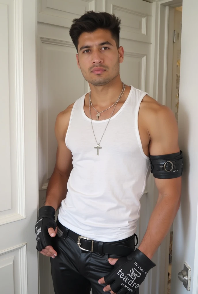 (masterpiece, intricately detailed, highest resolution, best quality:1.2), (doujin), a cocky Ben Tennyson fitness model, a 24 y.o muscle stud with a muscular physique sitting on a chair with black eyes,full-body tattoo, dark-skinned male, clean shaven, wearing a ((open jacket, big chains, chav, armbands)), ((excessive cum)) ((cum on body)) (cum drip), flaccid penis,saggy balls,hairy chest,vascular,muscle striations,soft light,fantastic realism, ((colth))