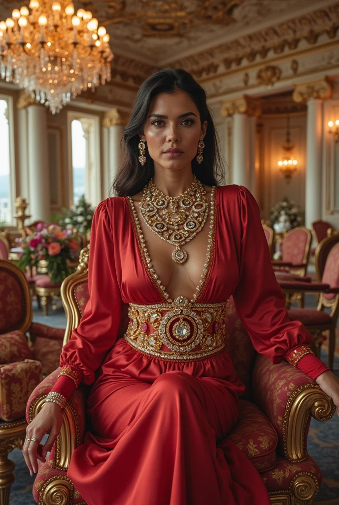 Wearing full body Academic regalia wealthy sri lankan average beautiful girl(big breasts and butt) sit in chair