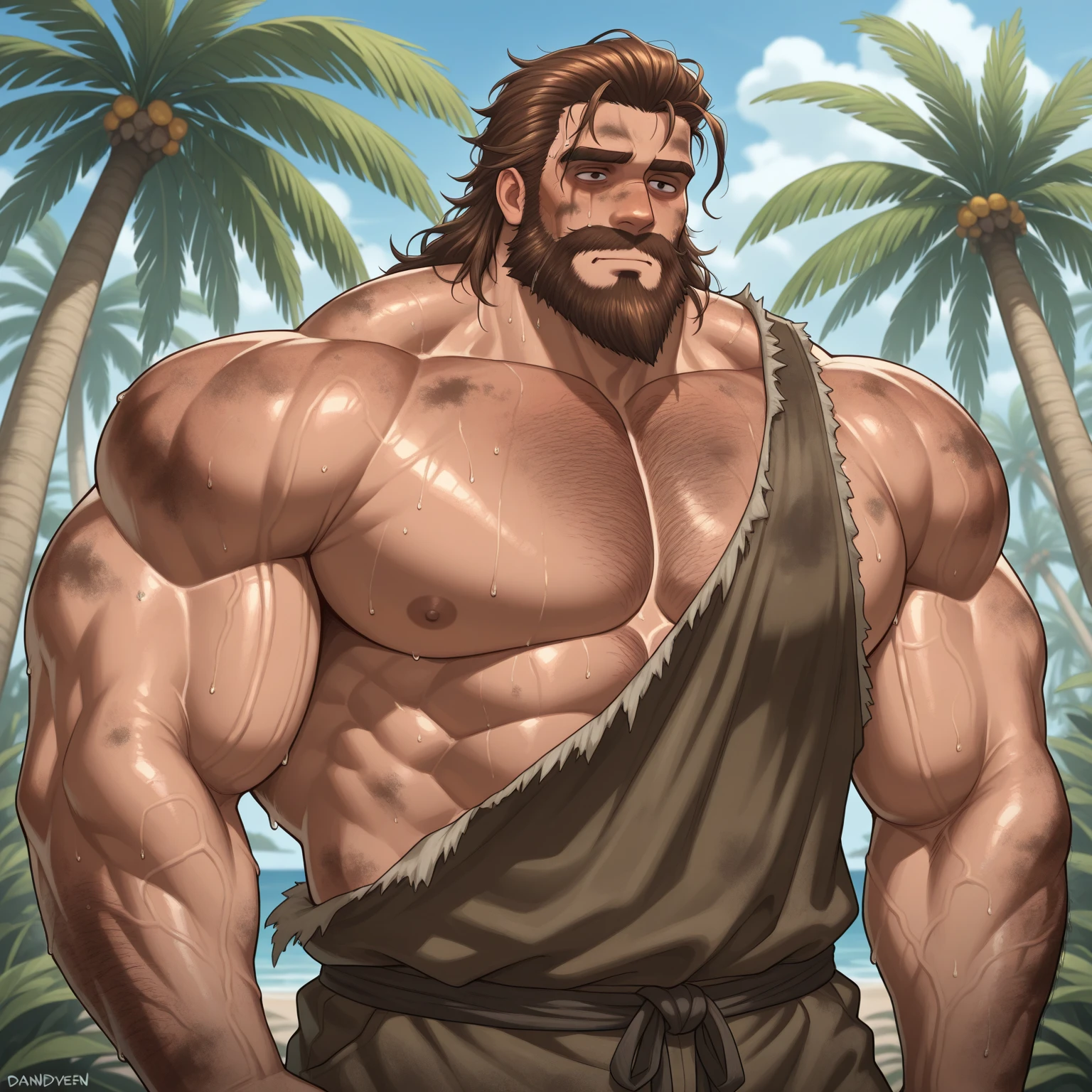 Chubby muscular 15 years old boy, fat body with strong arms and massive pecs, fat belly, underwear, long hair, Man bun, Masculine muscular chubby, in speedo, sexy Man, fat