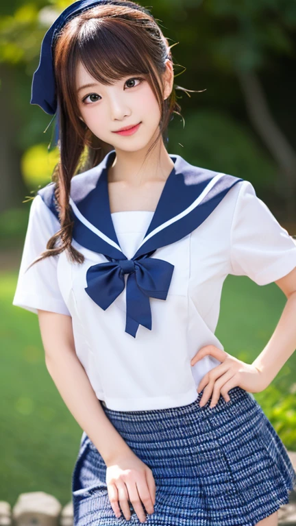 NSFW、(パンティーはいていない:2.0)、Neat 、(school uniform、Sailor suit、Ribbon knot at chest、Summer clothes、The upper body is white、The skirt is dark blue)、Off-field、(Slime-ified)、Photorealistic、detailed, Skin Texture, Super detailed、Delicate and sexy collarbone、Laughter、Highly detailed face、Detailed lips、Detailed Eyes、Small breasts、Smaller chest、mall、Flat Chest、Emphasize the chest、Bright Face、((standing、 uniform、White panties visible from the skirt、Sheer white shirt、Navy blue ribbon on collar、Dark blue pleated micro mini、Slightly lift the hem of the skirt with both hands,,,,))