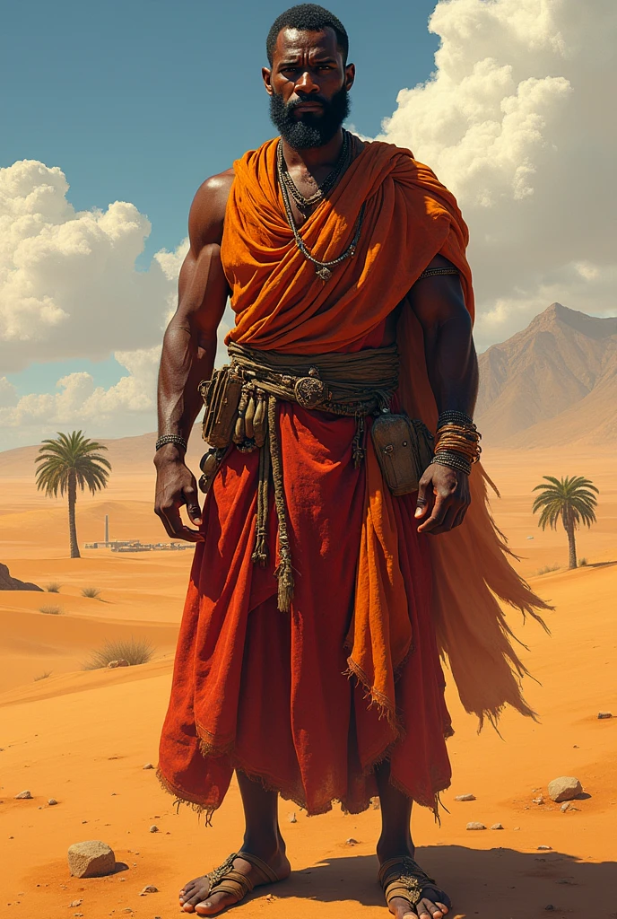 desert, Scorching sun, Orange sand, Warrior, Flag of Libya, Jihad Omar Mukhtar