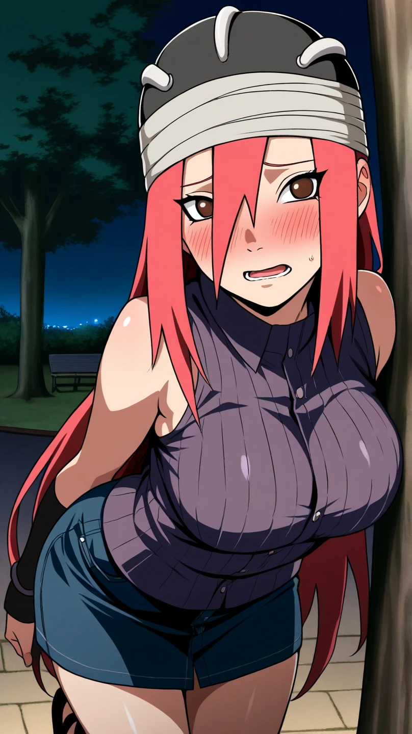 Make Naruto's Hinata naked with a face like