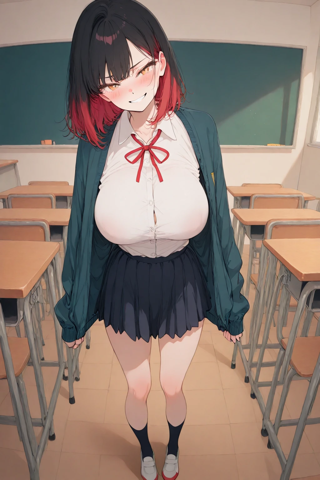 (((masterpiece,Highest Resolution,4K High Resolution,Crisp image quality:)Pussy juice(Inserting a dildo into a beautiful pussy)((Beautiful black hair,Glasses,Masturbation)(Beautiful big ,Beautiful nipples,Teaching books,Blushing and embarrassed,Spread your legs wide in an M shape,)(lipstick),Pubic hair(((Hot adult teacher)))Tight Skirt,Fishnet tights,Sweater with holes,Glamorous Body,ディルド使用Masturbation,