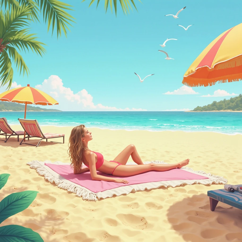 Put me on a beach and a blue swimsuit