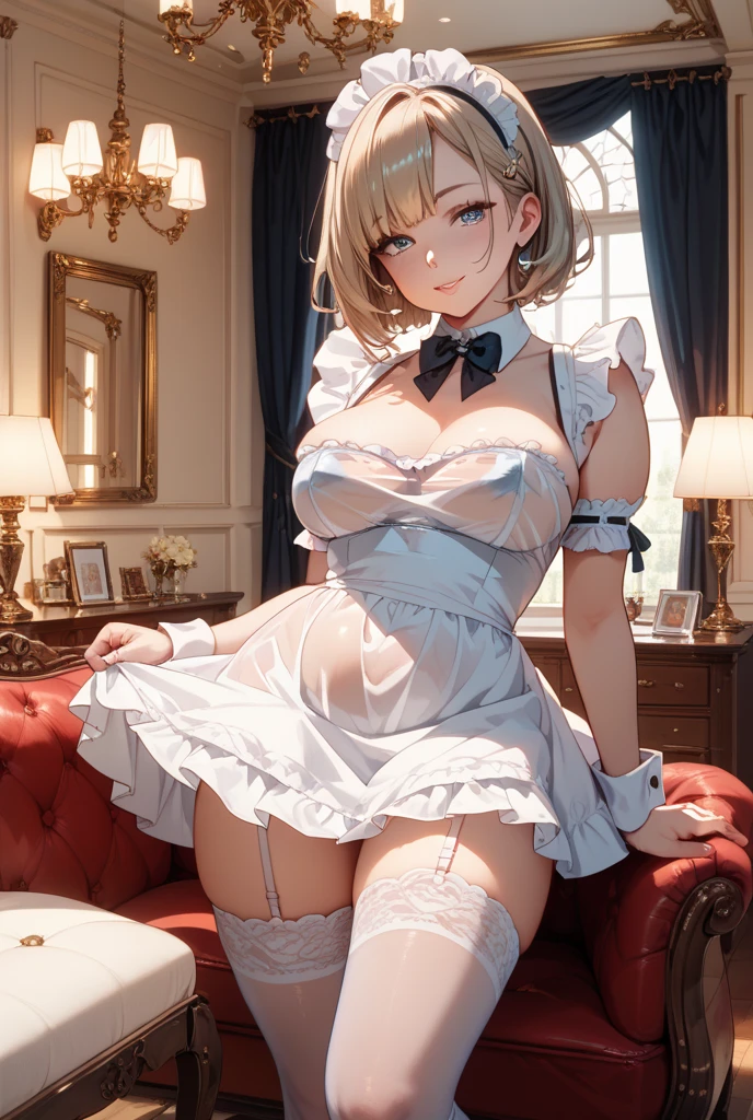 (((on the beds))), (((Appearance))), Brown hair, short-hair, The highest image quality, hightquality, high detailing, 超A high resolution, 8K, depth of fields, Cinematography, intricate detailes, Elaborate, meticulous, Magnificent, Maximum Detail, Extreme beauty