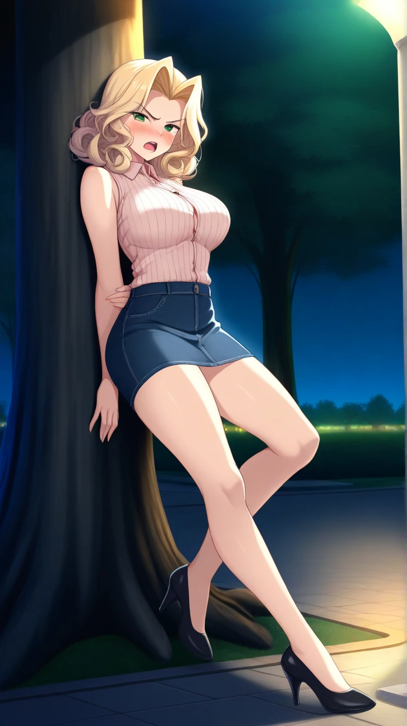 (nsfw),masterpiece,ultra detailed,sharp focus,high resolution,(night light at midnight,midnight,night,dark,:1.3),pussy focus,(tareme,adult female),(curvy body,gigantic breasts),,adult body,puffy nipples,seductive anime female,(off-the -shoulder black blouse,boots,short skirt,naughty undies:1.3),,blonde hair,(peace sign,double peace:1.1),(tanned skin:1.3),( blushed face),(squatting on ground,spreading legs),(at off street,back alley:1),(armpit hair,pubic hair),(wet skin,smile,saliva,opening mouth:1.1),,(excessive cum in pussy,bukkake,cremapie:1.1),arms up