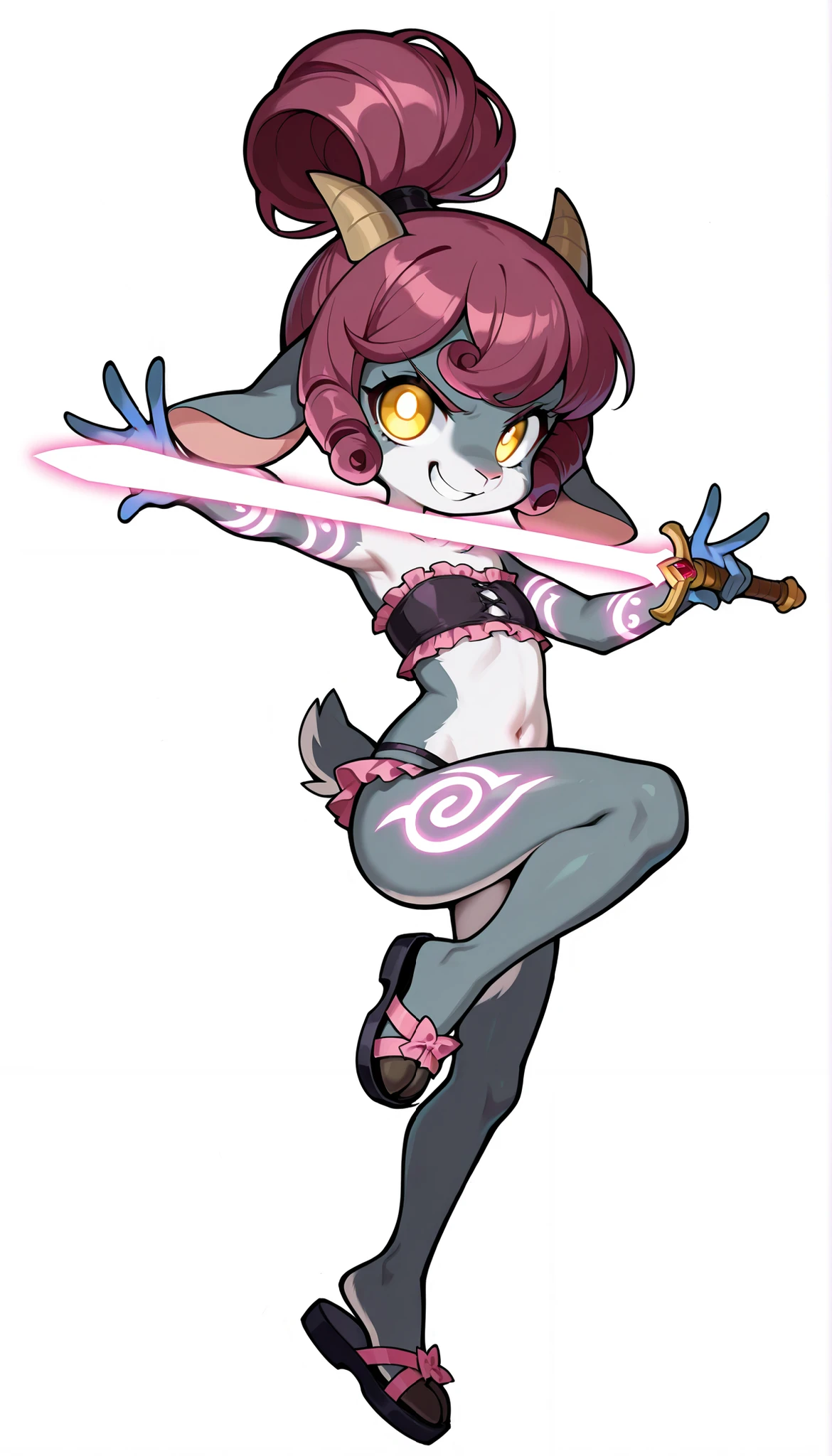 downyfurry,1Little girl,loli,PINK hair,short hair ,PINK CATt eye, pink downyfurry skin, PINK CAT paws,PINK CATears,PINK CAT horns, pink furry hand,PINK CAT tail,furry cat tail,furry CAT legs, furry CAT hands,furry face, furry torso,furry lips,furry mouth,good anatomy,good artist,good quality,good detail,naked,full body,sex,Support staff,Holding a scepter