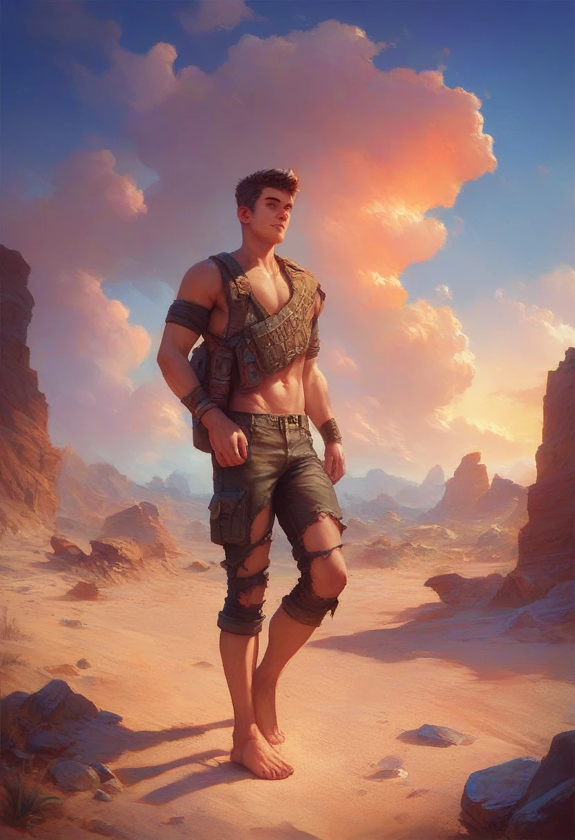 desert of stones, mountains on the horizon, cinematic