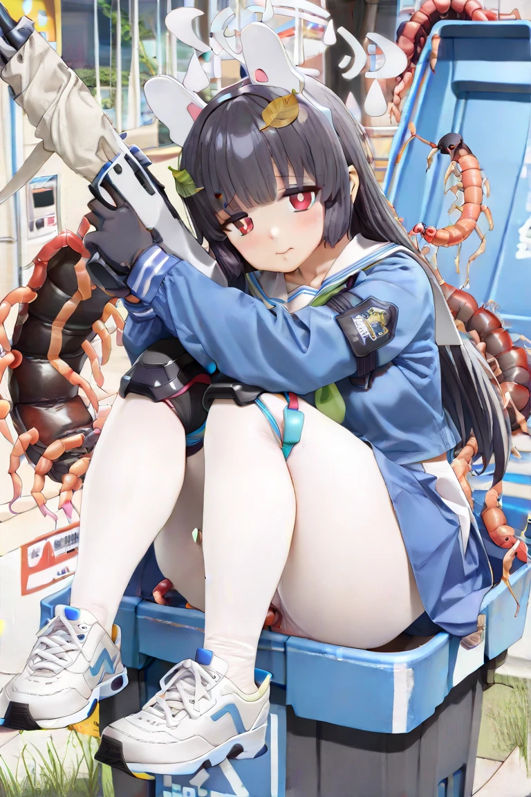 ((masterpiece, Side Lighting, finely detailed beautiful eyes: 1.2)), Super detailed, Ultra-high resolution, Professional Lighting, High quality makeup, beautiful detailed eyes, sexy, beautiful, Big eyes, Cowboy Shot, (Girl:1.3), hinatsuru ai, blue eyes, Black Hair, Brown Hair, Ridiculously long hair, Ahoge, Twin tails, Blue and white dress, Yellow ribbon, White Beret, smile, blush, wariza, Spread your legs,orgasm,blush, Sweat,White panties、Squat、Look at this、skirt、、Attacked by tentacles、Tentacles wrap around my legs、Tentacles in the crotch、Captured by tentacles、cry、shout、Ecstasy face、skirtの中の触手、Do not run away、Lying down、Torn clothes、skirtの下からスパッツが見えます、Spread your legs、Disheveled clothing、skirtをめくった、