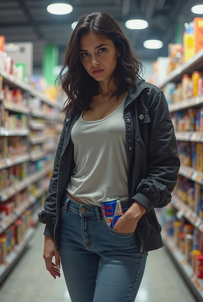Girl in a Large Parts Store with Long Shirt