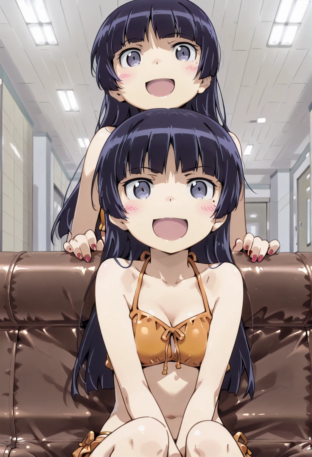 nsfw, nude, naked, 1girl, large breasts, nipple. empty eyes,,shizu murasame, long hair, blue eyes, black hair, sidelocks, hime cut, bangs, blunt bangs,,, 16 years old、 crying 、whole body, amusement park、