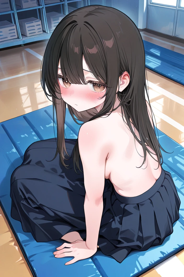 Highest quality,masterpiece,Completely naked,Nipples,Dark hair color,A good friend,She's willing to pose nude for her male friends,pubic hair,,A room with a study desk