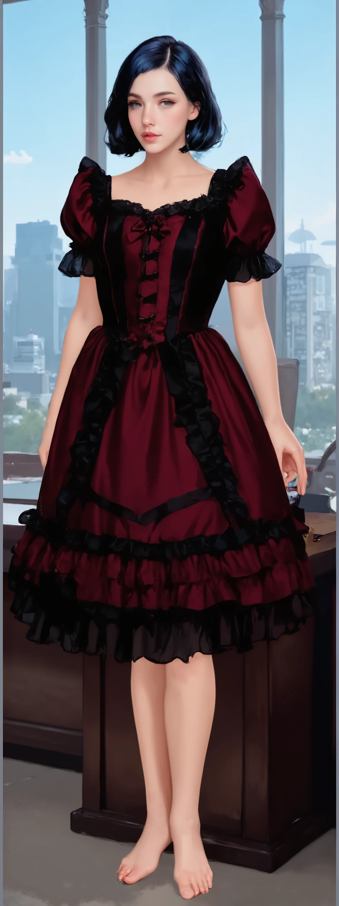 A illustration in the commix style,European cartoon,exquisite evening dress,2.5D thick coating,thin line,game screenshot