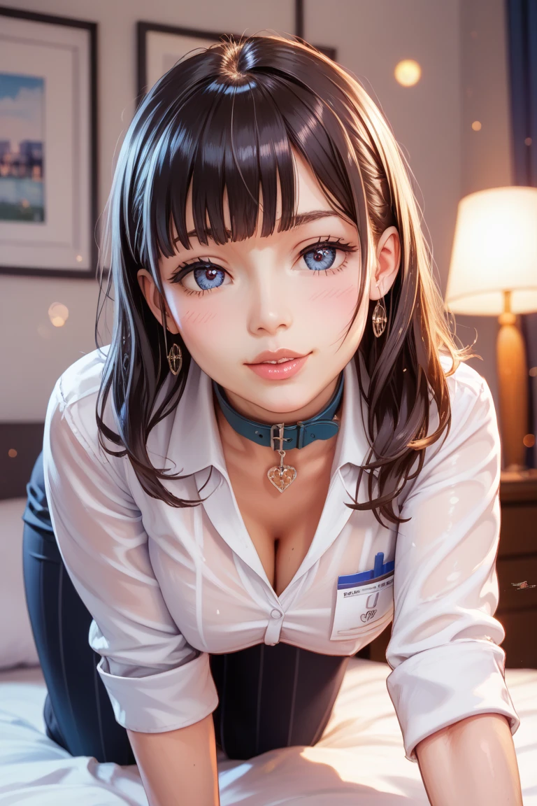 (masutepiece: 1.3), (max resolution: 1.2), (Ultra HDTV: 1.2), cinema lite, Ultra HDTV, (Detailed eyes and skin), (detailed facial features), ultgp, 8K resolution, Sharp Focus: 1.2, Perfect Style, Beautiful Face, accurate, Anatomically correct, Highly detailed face and skin texture, Detailed eyes, Dark-blue eyes, Double eyelids, Thin eyebrows, Glitter Eyeliner: 1.2, Natural cheeks, Glossy skin, Fair skin: 1.2, shiny little necklace and earrings, (Glossy lips: 1.4), break, absurderes, One-person viewpoint, (she is high school Teacher), (Wearing a Formal business suits:1.2), (Seductive smile: 1.2), (Staring at the viewer), ((a Innocent and cute girl:1.3)), (Layered hairstyle, Wavy Hair), (light brown hair:1.2), Medium Long Hair, (Full body shot: 1.2), Focus on Face, ((Very intimate relationships: 1.2)), large breasts, ((lying in the bed:1.2)), ((In the school infirmary)), (From directly above:1.2),