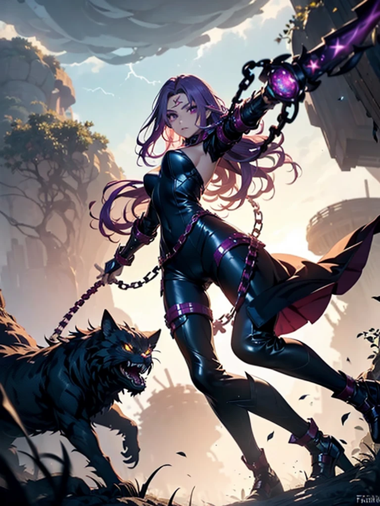 ((best quality, masterpiece, 4k, 8k, high res)), ((furry; Anthro Wolf)), moist, tentacles, glowing eyes, teeth and fangs, eldritch transformation, body horror, brunette, attacking, ferocious, fangs, full body, female werewolf, sexy, vibrant colors, (edgy punk hairstyle), knight armor, well-toned abs, Victorian dress, goth corset,