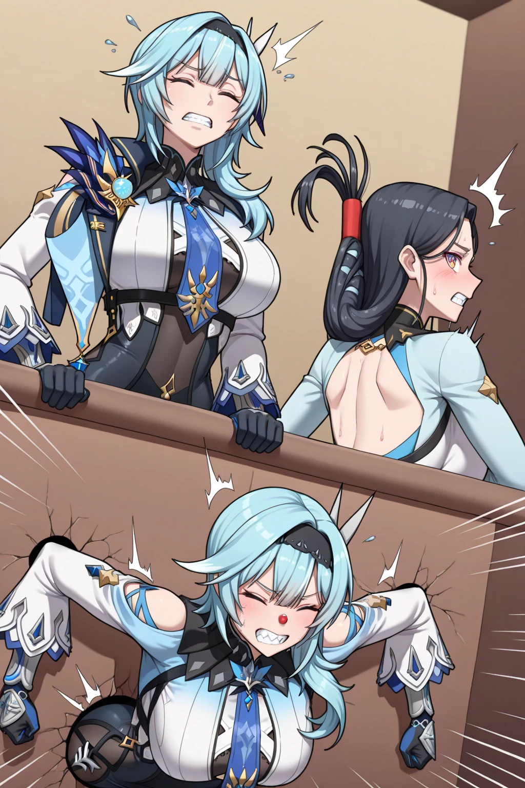 full body, cum, vaginal, sex, furina (genshin impact), female/ambiguous, female, trio , bestiality,black sports bra, Ridley (metroid ),pink panties, ganyu (genshin impact), group sex, multiple girls, comic, Chained,