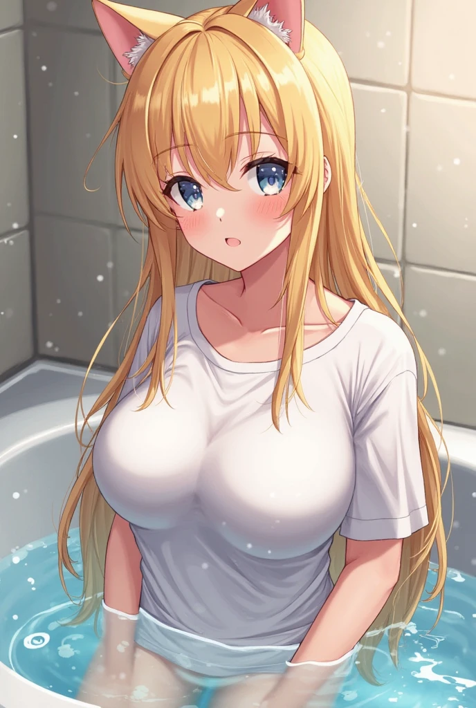 Pregnant women,Pregnant belly,relaxing after a hot bath,Big Breasts,Blonde,Long Hair