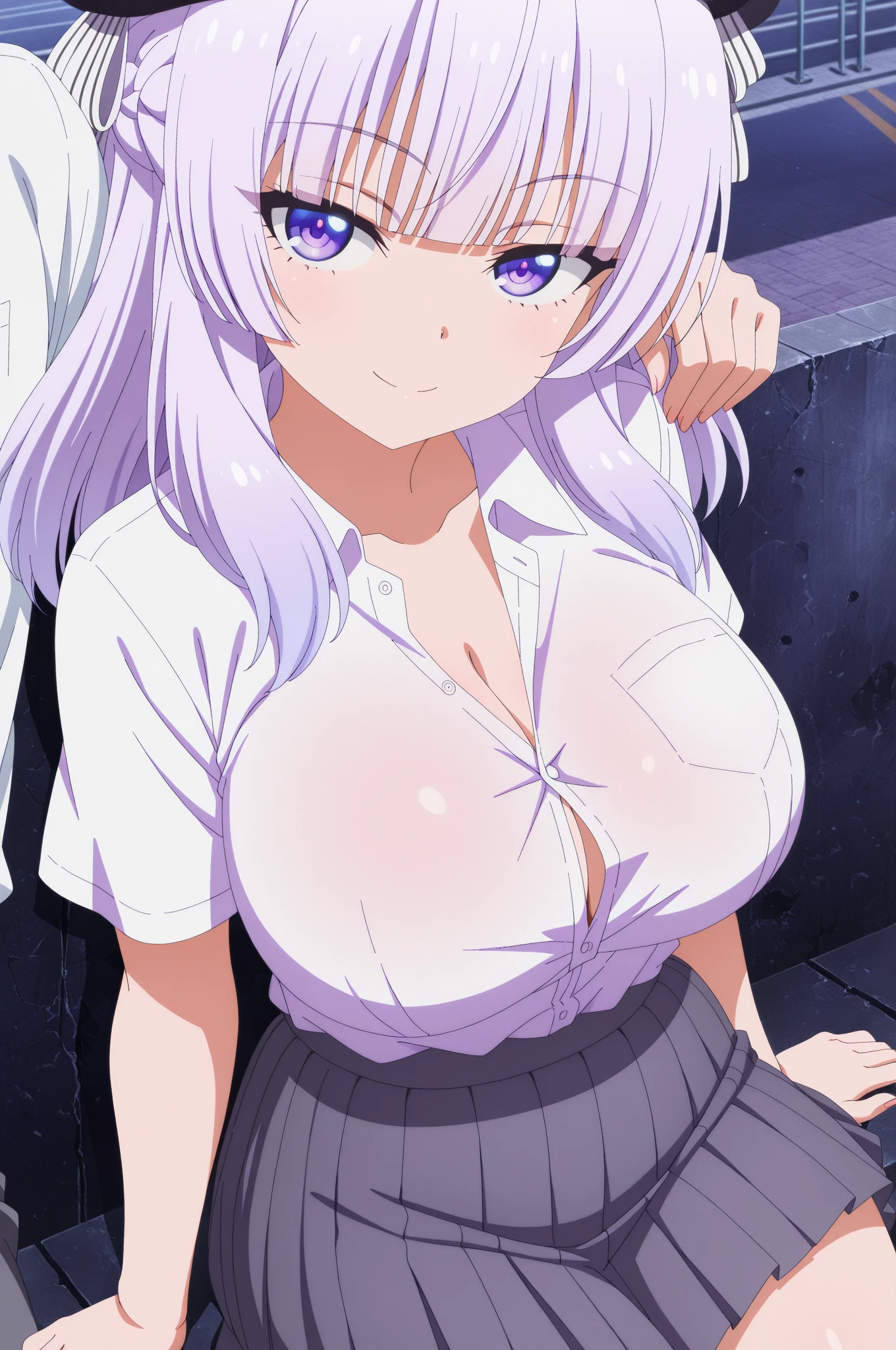 A girl,Long hair, bangs, Pink Hair, Hair between the eyes, (Purple Eyes:1.5), (Big Chest:1.2), Chihaya Aine rest collarbone, White shirt, Pleated Skirt, mini skirt, White skirt,Clive Arch,skirt,skirt,nipple,NUDE,protrude,Chest,
rest looking at viewer, whole body,Close your eyes,Close your eyes,
rest indoors, kitchen,
rest (masterpiece:1.2), best quality, high resolution, Unity 8K wallpaper, (illustration:0.8), (Beautiful and delicate eyes:1.6), Extremely detailed face, Perfect lighting, Extremely detailed CG, (Perfect hands, Perfect anatomical structure),
