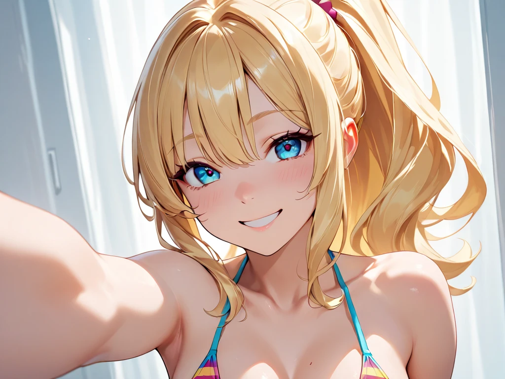 nsfw:1.2, nsfw, (highest quality:1.2, 4K, 8k, Very detailed, up to date, Vibrant, High detail, High Contrast, masterpiece:1.2, highest quality, Best aesthetics), woman, Obscene, Lust, Staring at the audience, Lustrous eyes, Open your mouth:1.2, Lustrous lips, The brilliance of beautiful eyes, Leaking sigh, Gazing Eyes, Glossy blonde, Pastel Bikini, Firm chest line, smile, smile, whole body, night, Night Pool, Low lighting, Poolside.