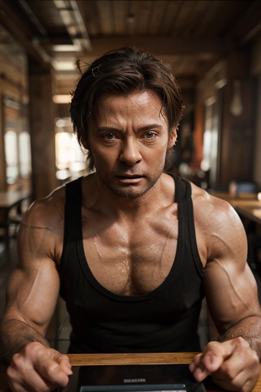 (ultrarealistic, High resolution ,Best Quality, masterpiece:1.2), portrait waist up view, Chinese man with blue mists surrounding him, detailed facial features, detailed eyes, long eyelashes, thin lips, Nut, muscular physique, wide shoulders, hairy chest, strong and masculine, piece, elegant hair, simple background, Photo studio, dramatic lighting