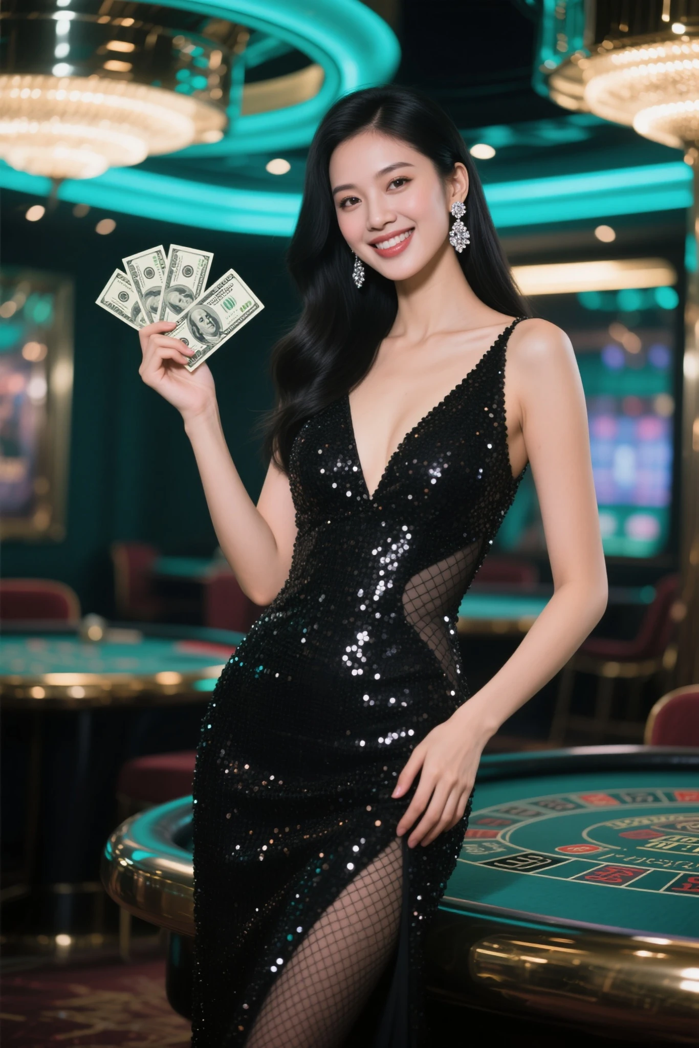 DEN_princess_tay,
(in a (casino:1.2) in a blackjack table wearing a (cocktail dress:1.3), casino, (gambling:1.2), (cards:1.2), (poker:1.2), cinematic, (playing cards:1.2):1.2), <lora:ClothingAdjuster3:-1.3>, bokeh, f1.4, 40mm, photorealistic, raw, 8k, textured skin, skin pores, intricate details <lora:epi_noiseoffset2:1>, epiCRealism