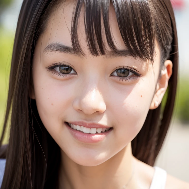 One girl with a realistic, mischievous expression, her eyes rolling playfully with a touch of the infamous "Ahegao" expression, invitingly opening her mouth, and sticking out her tongue in a naughty and teasing manner. The extensive detailing showcases each curve and texture on her face, the vibrant colors representing her lively and mischievous personality. The high-resolution image exhibits her in full-frame, and her curvaceous features are highlighted by the sunlight filtering through the background. Her casual attire adds to her playful demeanor, making for an exquisite and engaging portrait.