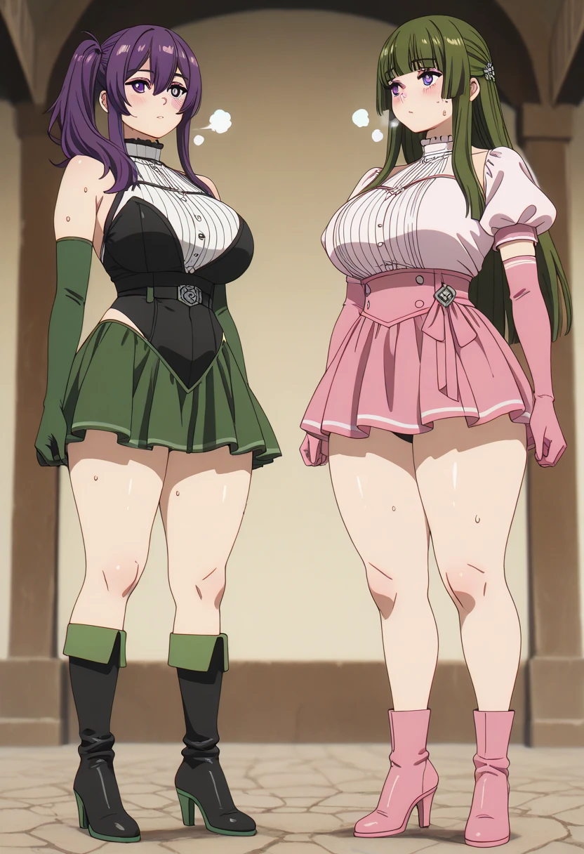 show off nipples,topless,huge breasts,masterpiece, best quality, highly quality ,Maya-Natsume-KJ, very long hair, pantyhose, green plaid skirt , ahoge ,