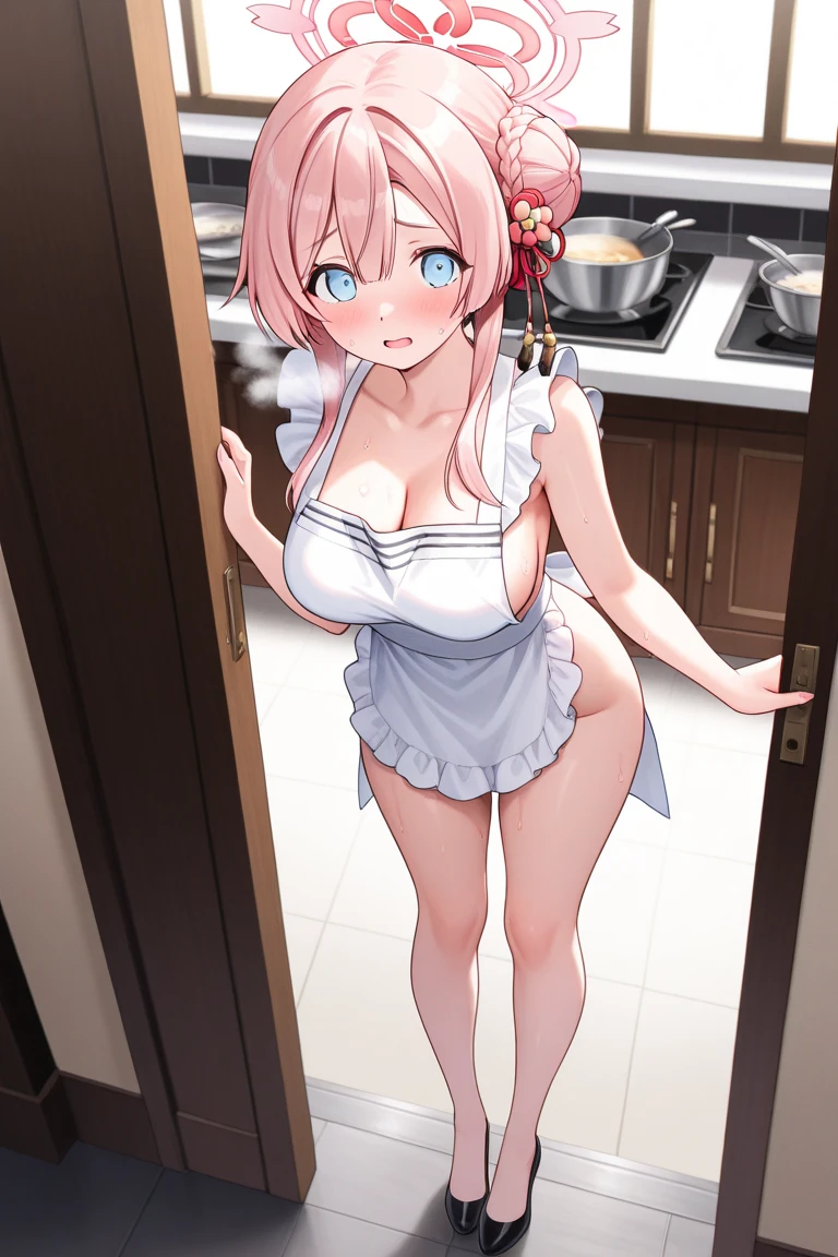Mastepiece,masterpiece,highest quality,Super detailed,High resolution,8K Portrait,Unity,High definition CG of 8k wallpaper,Cute,little:1.5,Loli:1.5,Realistic,Real person,Cute,little,Portrait Photography,Shiny skin,High definition、(16 years old:1.2),(1 girl),Beautiful clear eyes,extremely detailed description,Delicate face,Nice lips,Slim body,(thin waist),Thin legs,(bed room:1.6),Cute,Perfect Face,seriously,(blush:1.5),((cute:1.5)),(Pink hair bob:1.3),((big breasts:1.3)),((school uniform:1.2)),(topless:1.3),(blush:1.5),looking back:1.5,((Looking back 1.5))