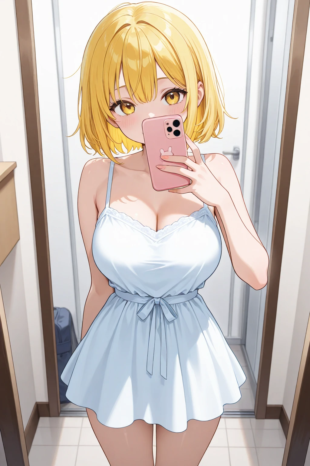 woman with matching tank top and panties, Sexy girl with blue eyes, portrait sophie mudd, portrait corinna kopf, blonde hair and large eyes, Selfie einer jungen Frau, Augen im Schlafzimmer, Violet Myers, ohne Make-up, Natural makeup, Blick direkt in die Kamera, Gesicht mit Artgram, dezentes Make-up, Stunning full body shot, im Schlafzimmer, Spaltung,naked