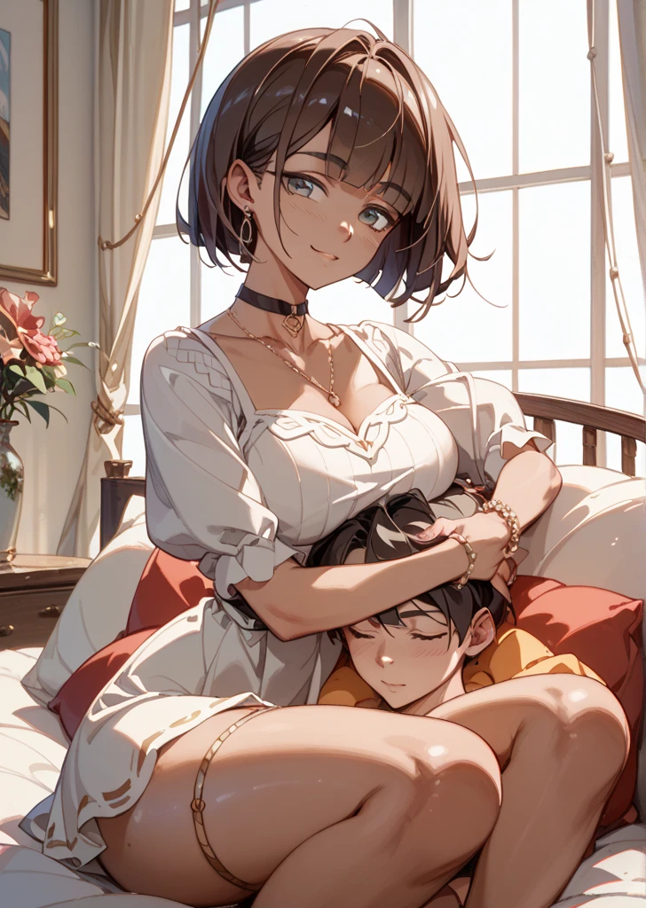 masterpiece, highest quality, Illustration of the novel, High resolution, 18+ Adult content, Sensual, Intimate, Emotional, Passionate, romantic, sweet, Adorable, Innocent, Pure, Charmな, Charmな, Charm, Mysterious, Charmな, Charmな, Immersive, Charmな, dream-like, Surreal, Imaginative, Whimsical, artistic, Avant-garde, timeless, elegant, Sophisticated, chic, Sophisticated, personality, original, Charmな,((Cool Father:1.3)),((muscle))、Upper Body、(tall)