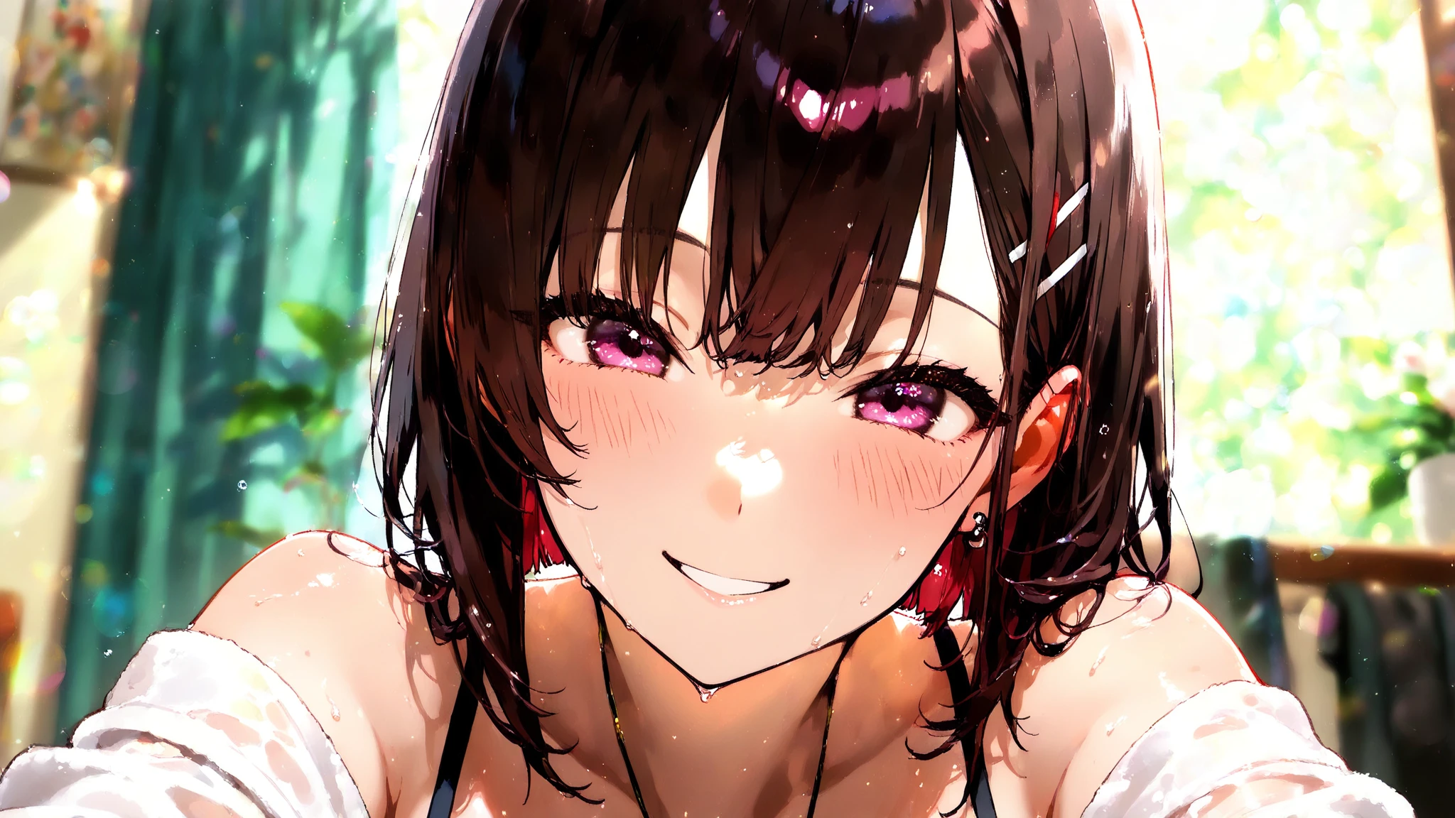 (masterpiece, Highest quality, High resolution, Super detailed, 8K, 4K),Full Body,(huge breasts:1.9),Kitasan Black(umamusume),narrow hips,(naked:1.9),A big smile、Cherry blossom trees、Blue sky、(Wearing an animal collar:1.5)、Earrings、Earrings,(Beautiful Face:1.5)、navel piercing,Open your mouth,(Spoken Heart)、Blue sky、(Licking face),Sweat、Short Hair、Drooling、erect nipples of pink color,、navel piercing,Fellatio Gesture,Perfect nipples、Ecstasy、Small areola、Pink areola、looks happy、Gal Peace,Beautiful background,Bukkake
