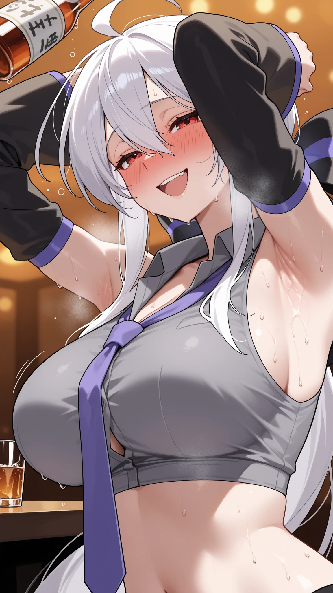 ((masterpiece)),((best quality)),(ultra-detailed),(an extremely delicate and beautiful),detailed backgroud, ((((1woman,tall stature)))and(((1shota boy,short stature)))),((((hetero)))),(height difference),(((wrestling ring))), (1woman),((((silver wolf/(Honkai:star rail/)))),(curvy:1.4),(huge breasts), pale skin,shiny skin, long hair,ponytail ,drill hair,hair between eyes, eyewear on head, navel, midriff,((She wears jacket, black jacket, sunglasses, gloves, black gloves, fingerless gloves, shorts,black shorts, shirt, white shirt, choker, crop top, fur trim)),(rolling eyes:1.4),(ahegao),(trembling),clothing aside, nipples,sex from behind, standing sex, bent over, grab her arms, ((((motion lines)))), vulgarity, clothed,(cum in pussy:1.4),cum on clothes,cum on breasts,cum in mouth,cum on hair,(excessive cum:1.4), ((((1shota boy)))),(petite),penis,dark-skinned shota boy,interracial,